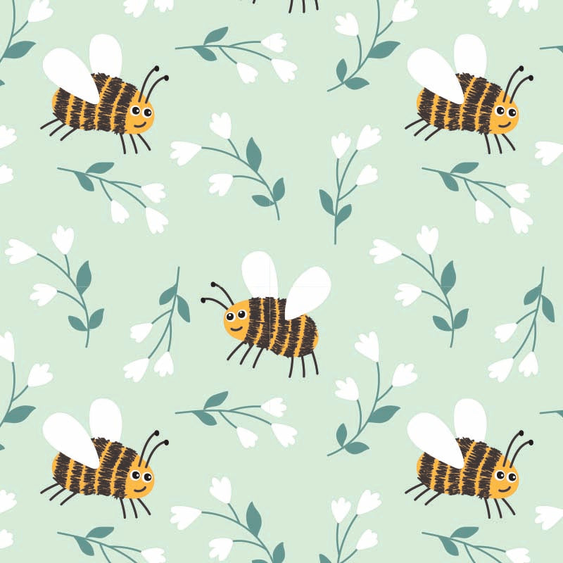 Gras inpakpapier Bijen dessin