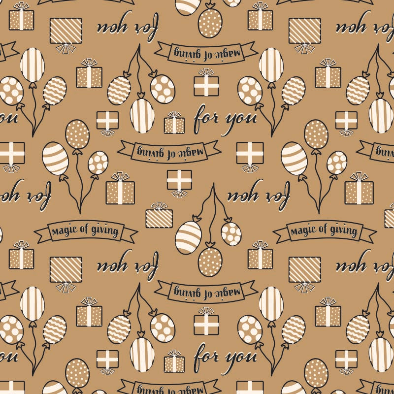Bruin inpakpapier Kado dessin