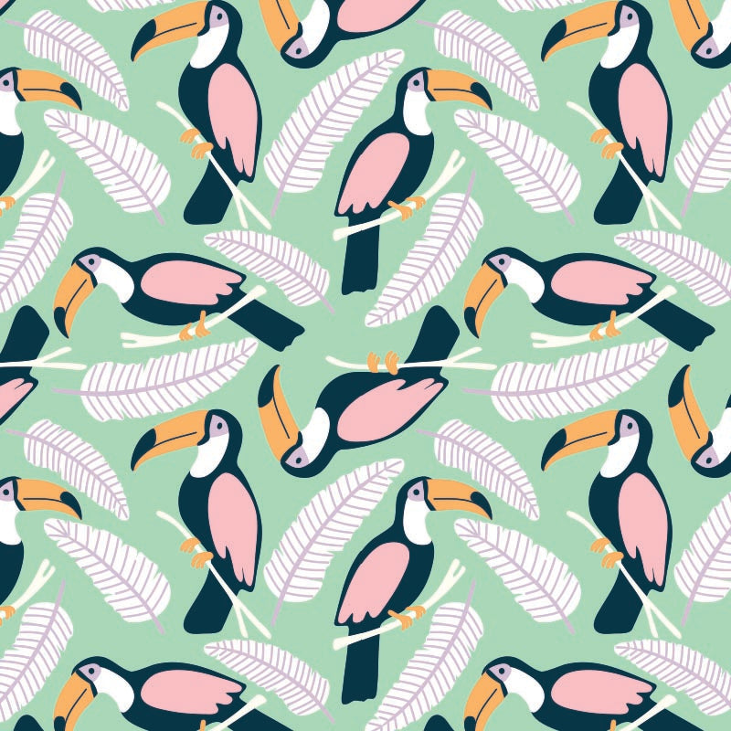 Coated inpakpapier Toekan dessin