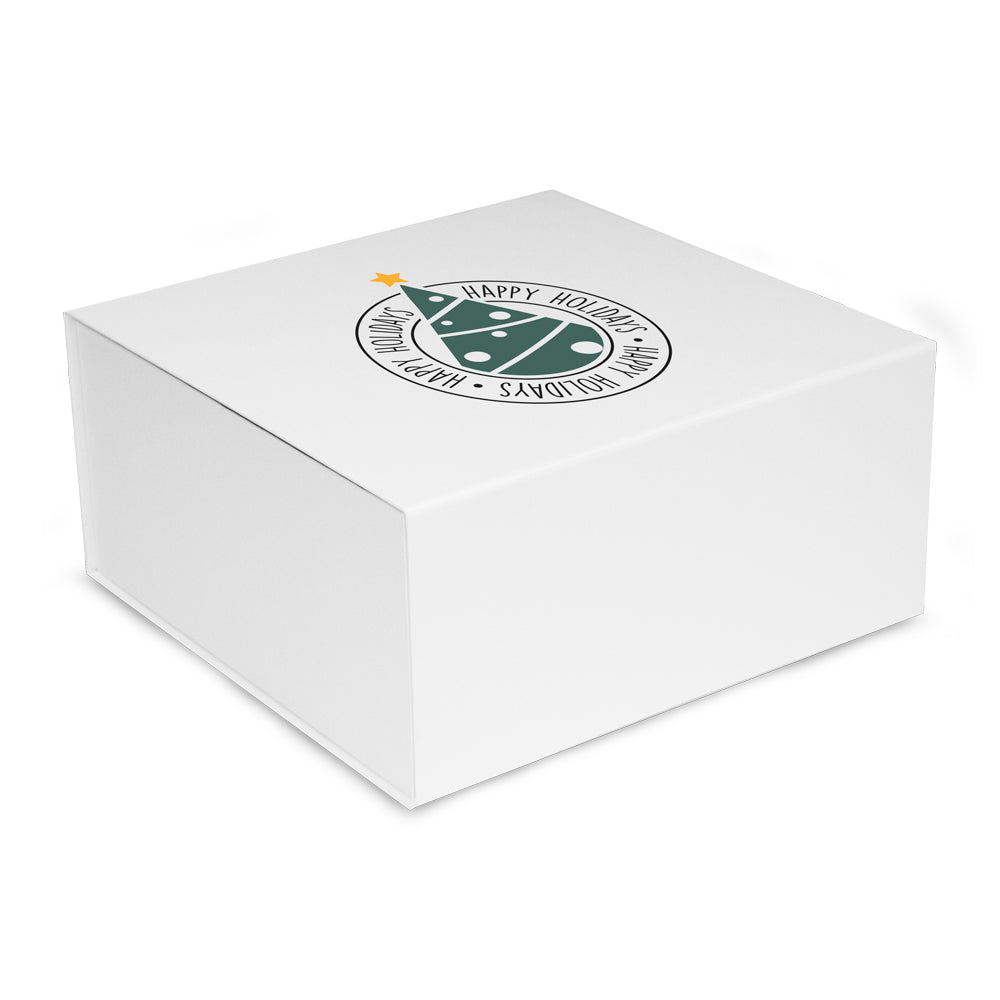 Luxe kerstmagneetdozen "Happy Holidays"