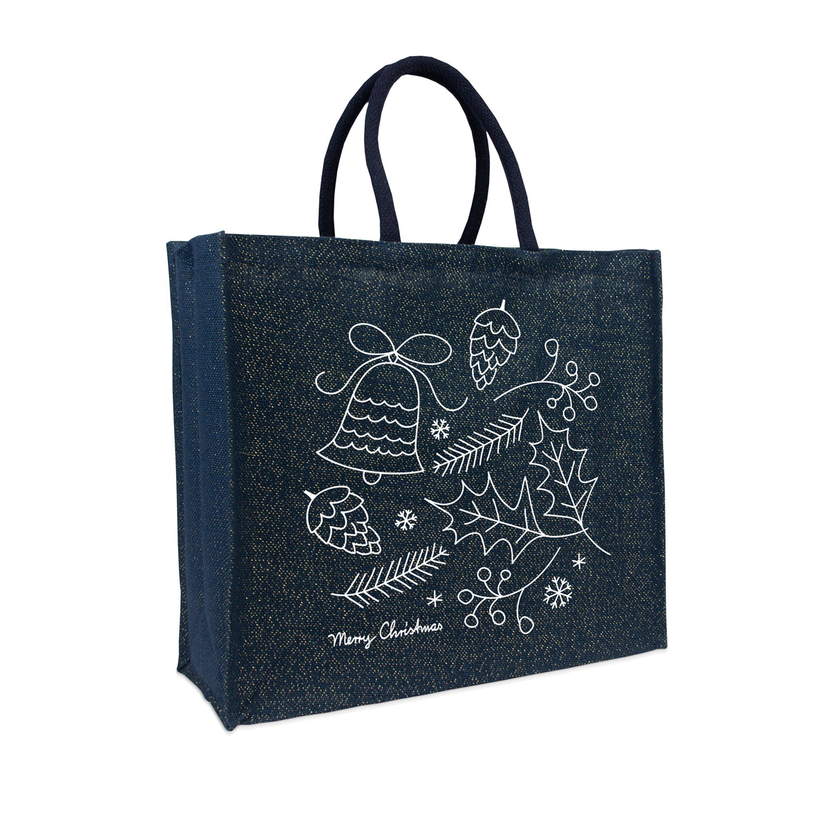 Jute glitter kersttassen Christmas Doodle