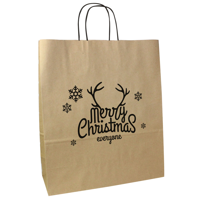 Papieren kersttassen "Merry Christmas"