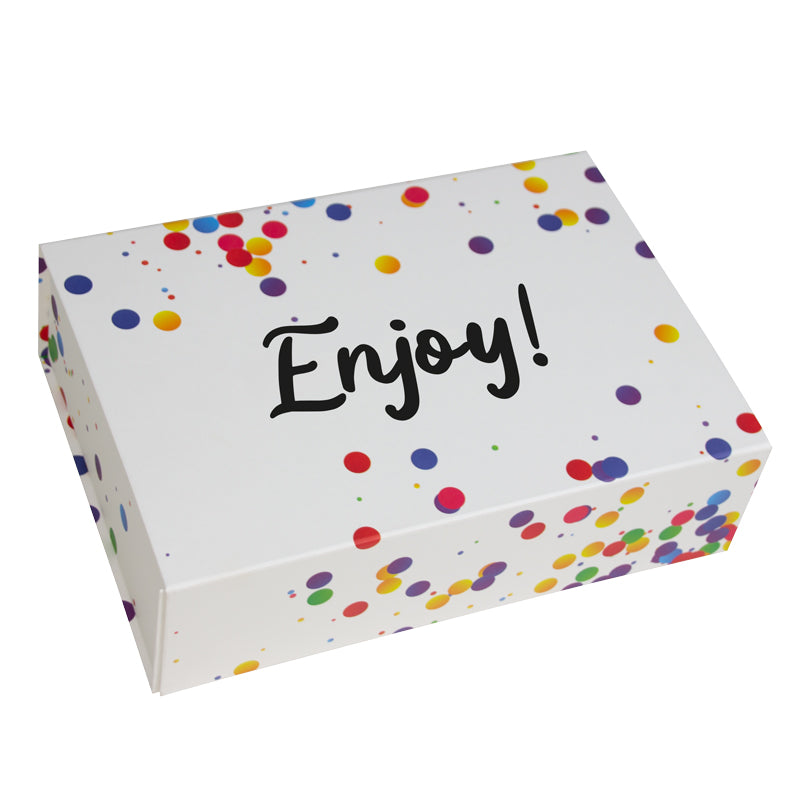 Confetti magneetdozen "Enjoy!"
