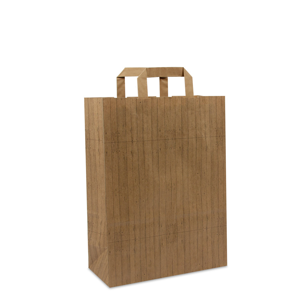Kraft tassen FSC® Houtstructuur