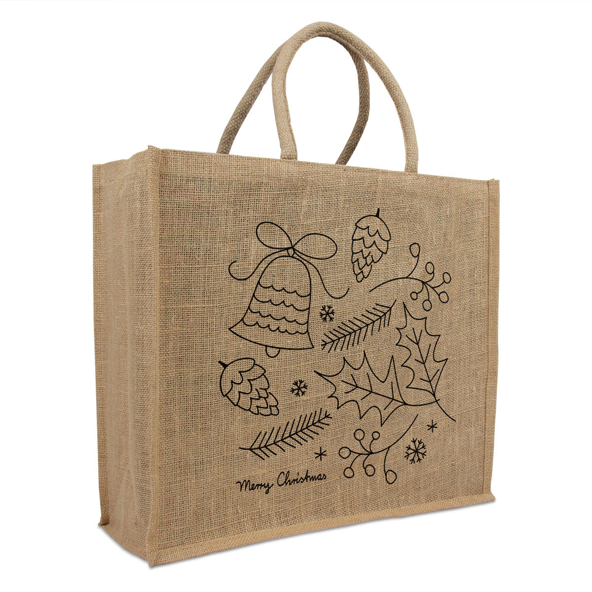 Jute kersttassen Christmas Doodle