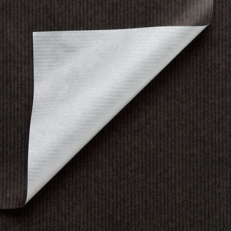 Gestreept inpakpapier Zwart/zilver