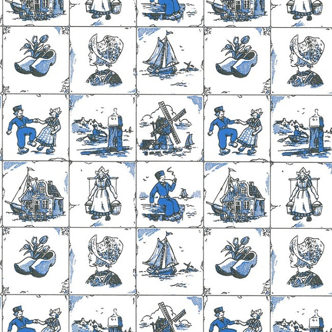 Wit kraft inpakpapier Oud Hollands dessin