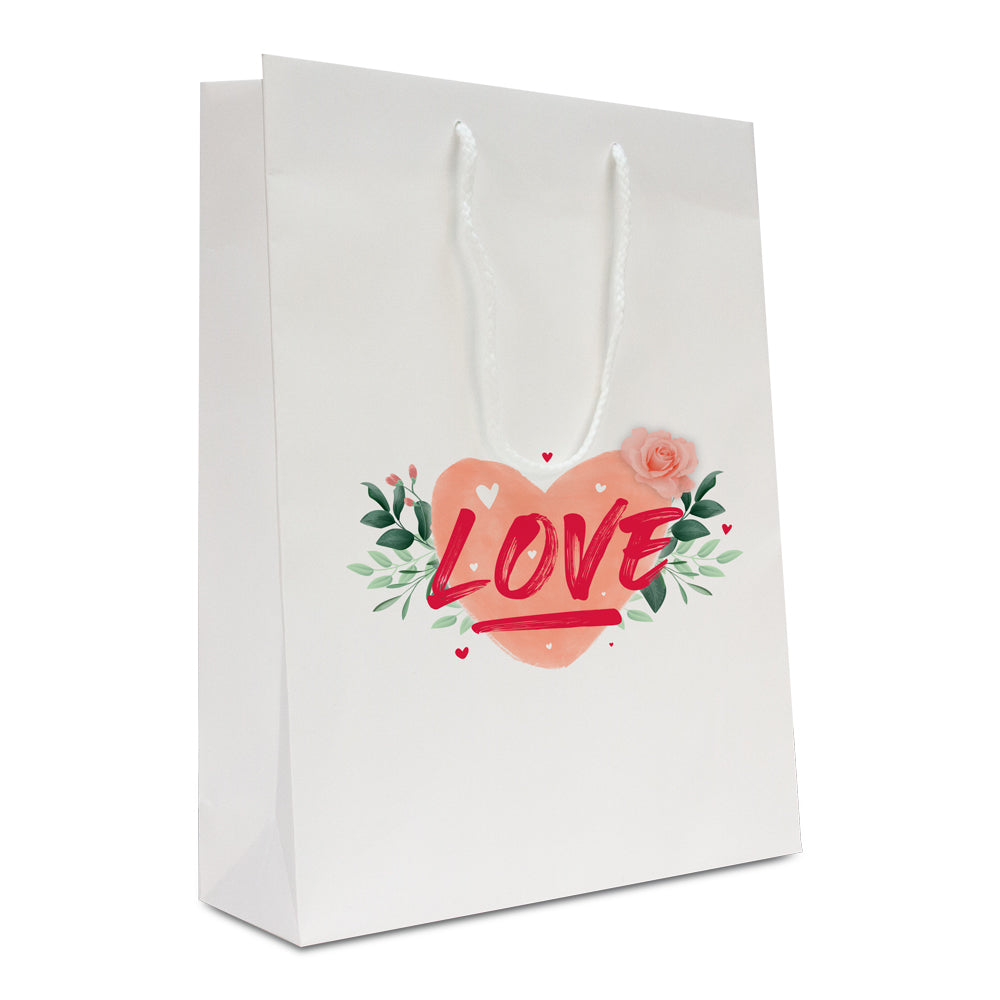 Luxe papieren Valentijn tassen "Love"