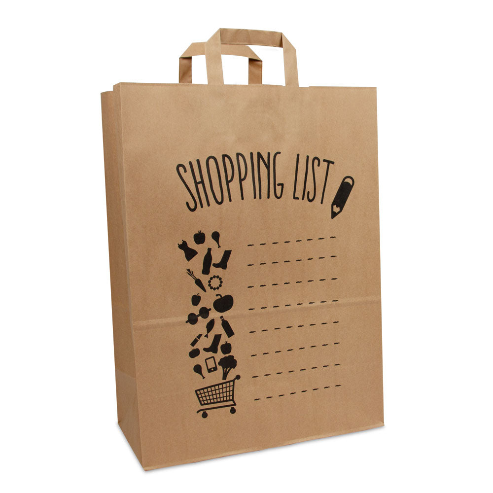 Kraft tassen Shopping list