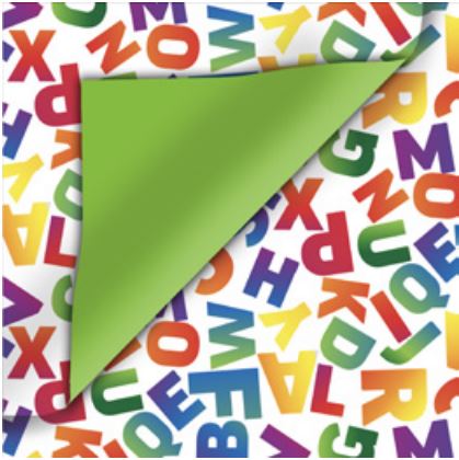 Coated inpakpapier Alfabet dessin