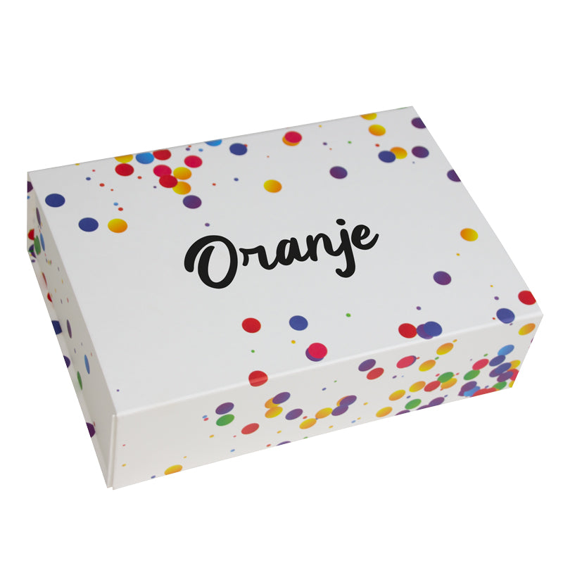 Confetti magneetdozen Oranje