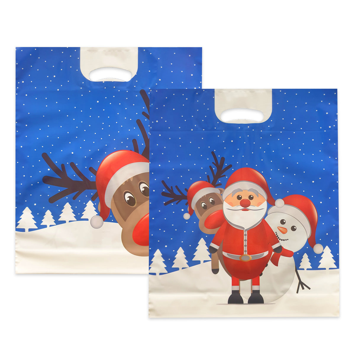 Plastic kersttassen "Christmas Friends"
