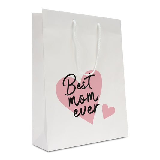 Luxe papieren Moederdag tassen "Best Mom Ever"