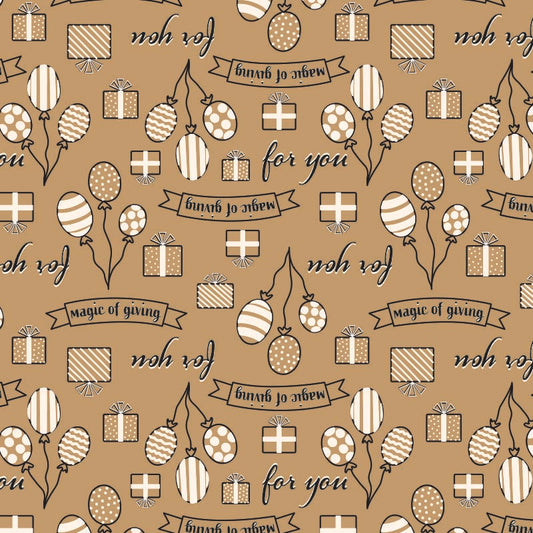 Bruin inpakpapier Kado dessin