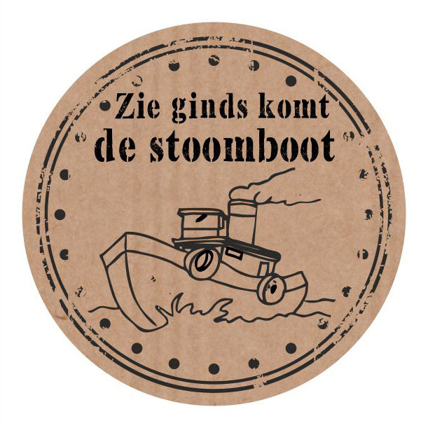 Etiketten Zie ginds komt de stoomboot