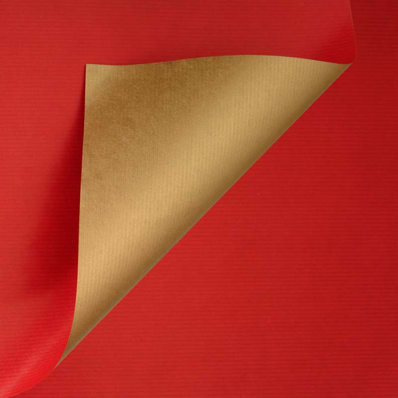 Gestreept inpakpapier Rood/goud