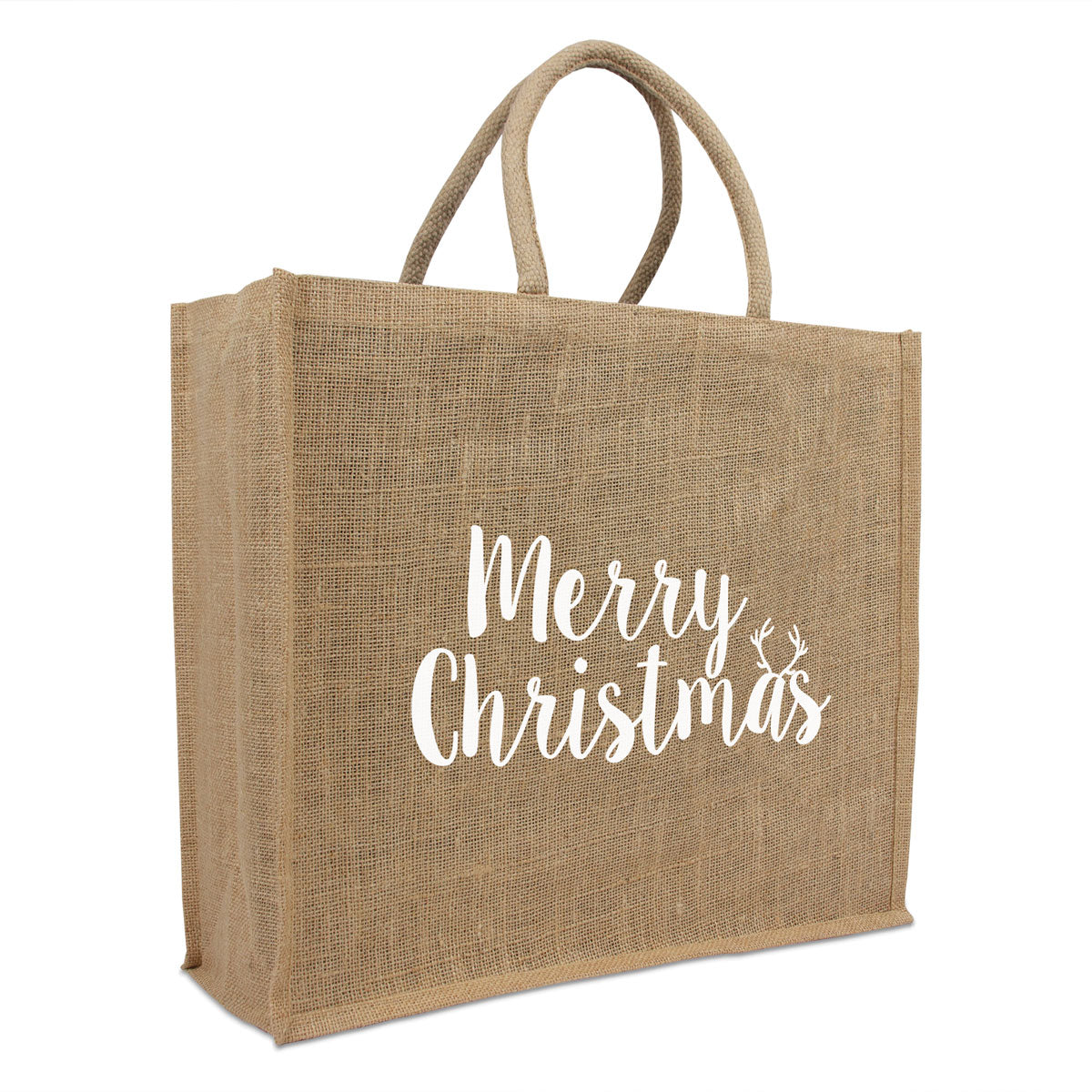 Jute kerstshopper "Merry Christmas"