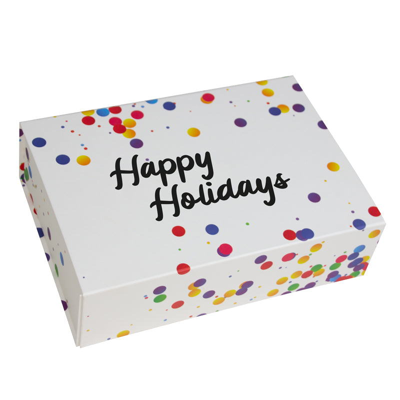 Confetti magneetdozen "Happy Holidays"