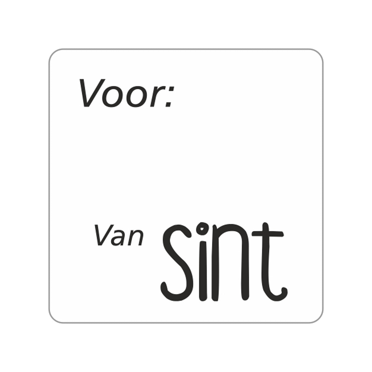 Etiketten "Van Sint"