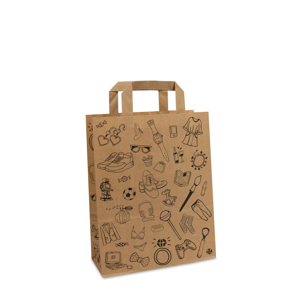 Kraft tassen FSC® Doodle retail
