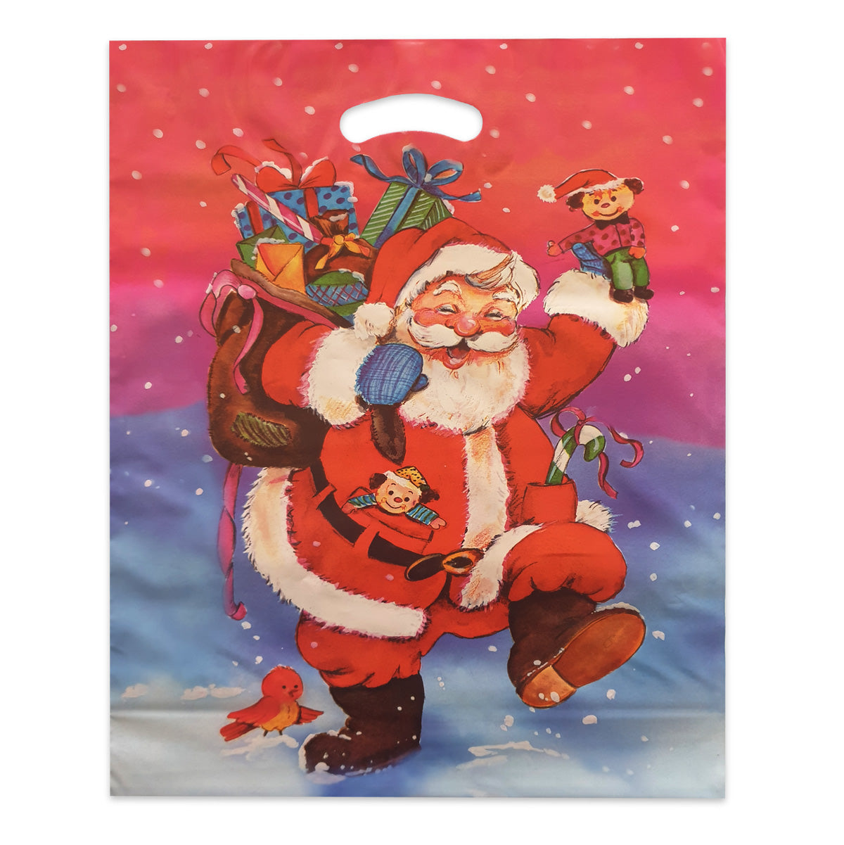 Plastic kersttassen "Father Christmas"