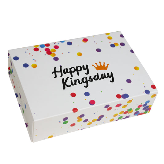 Confetti magneetdozen "Happy Kingsday"