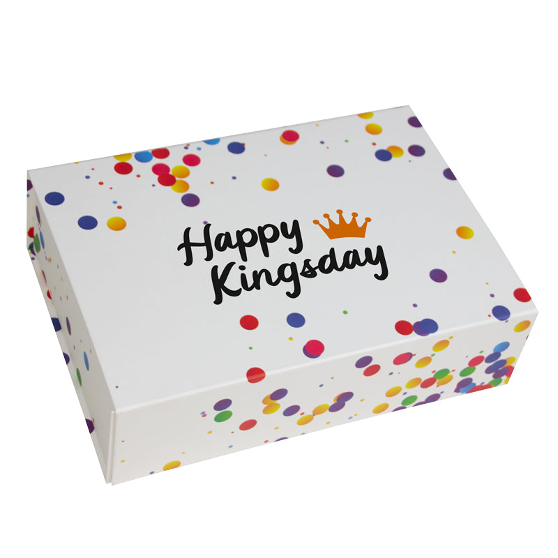Confetti magneetdozen "Happy Kingsday"