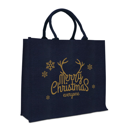 Jute glitter kersttassen "Merry Christmas"