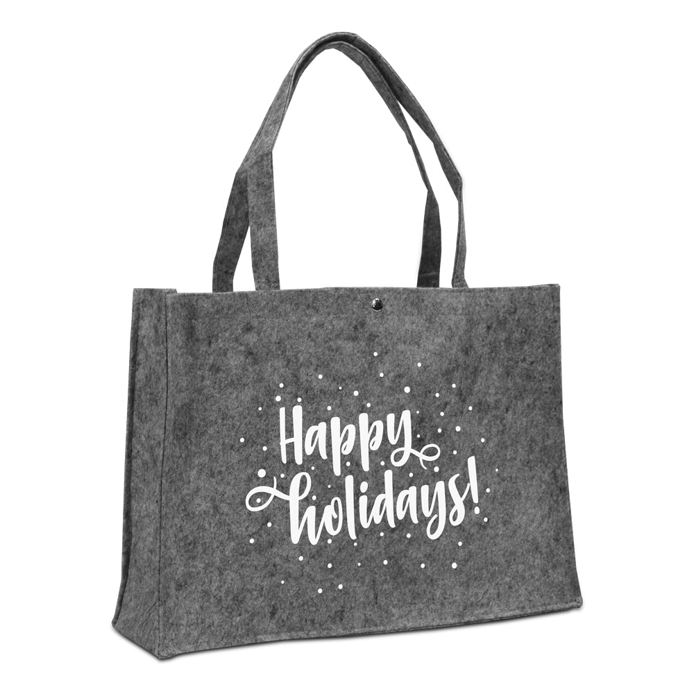 Vilten kersttassen "Happy holidays!"