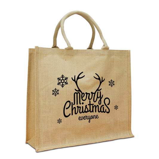 Jute kersttassen "Merry Christmas"