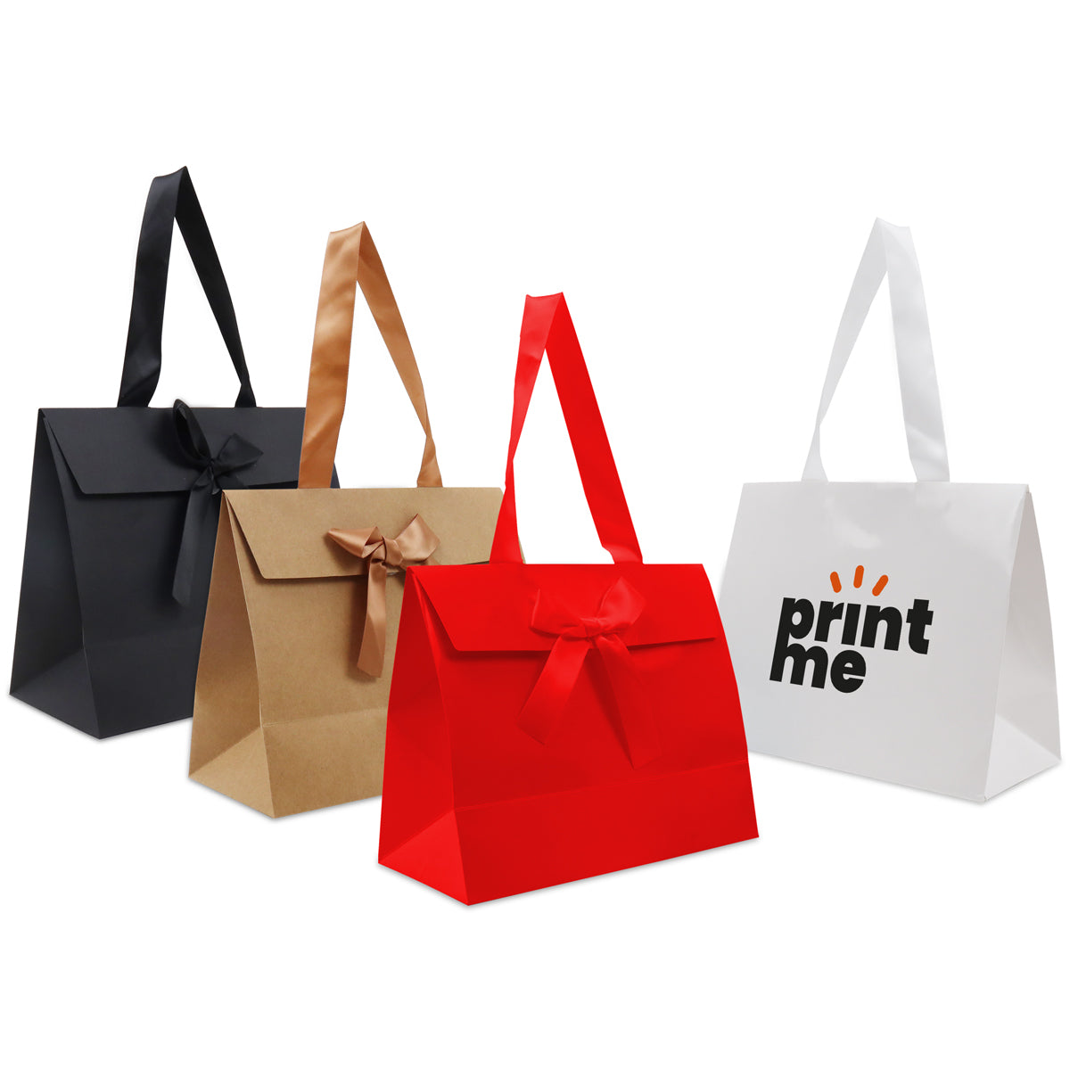 Papieren cadeautasje met strik
