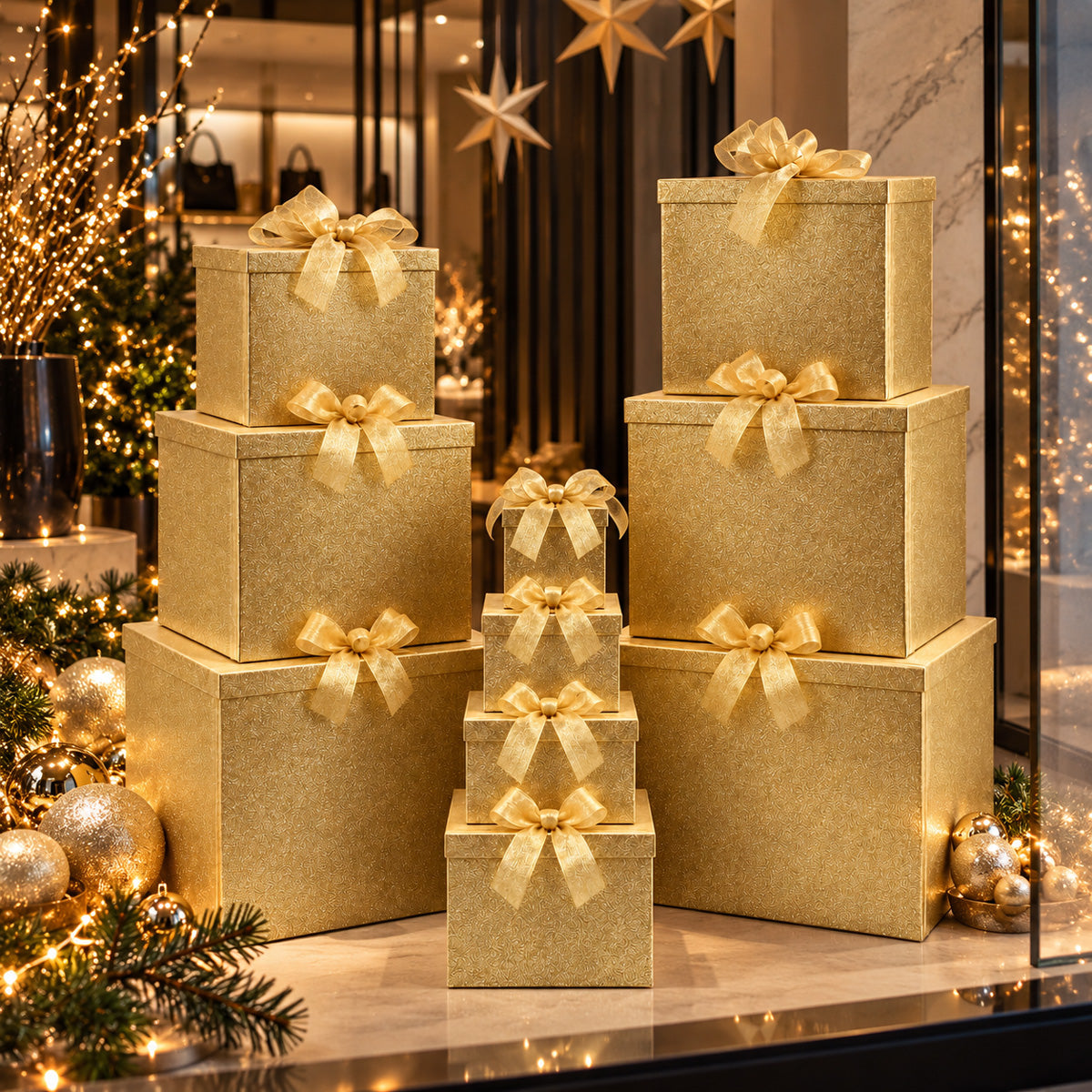 Luxe decoratiedozen met strik - set van 10