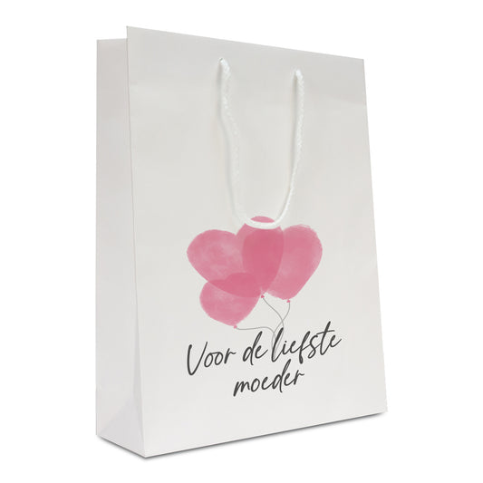 Luxe papieren Moederdag tassen "Voor de liefste moeder"