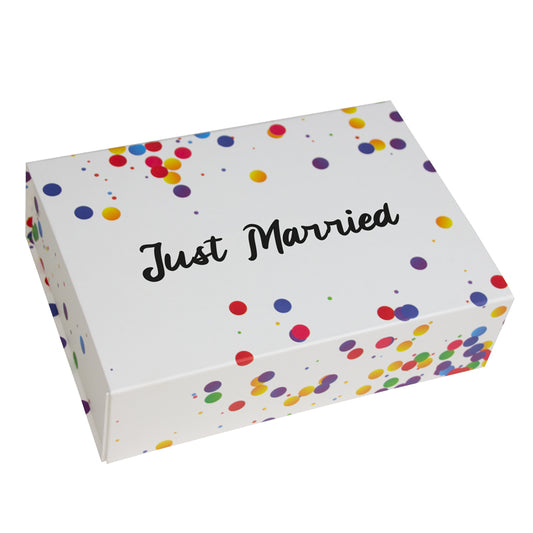 Confetti magneetdozen "Just Married"