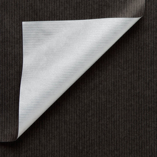 Gestreept inpakpapier Zwart/zilver