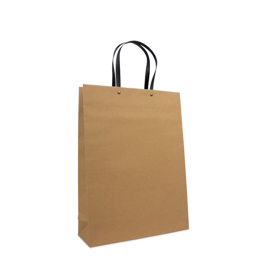 Luxe papieren tassen met zwarte kraft hengsels ecologisch