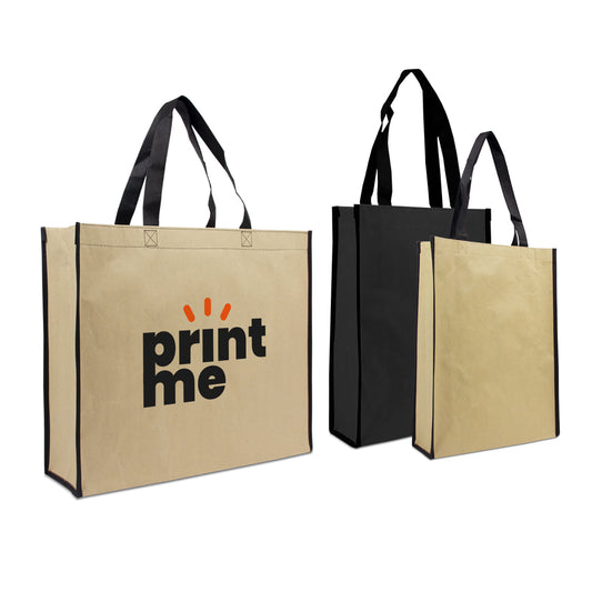 Luxe papieren tassen met non-woven binnenvoering ecologisch