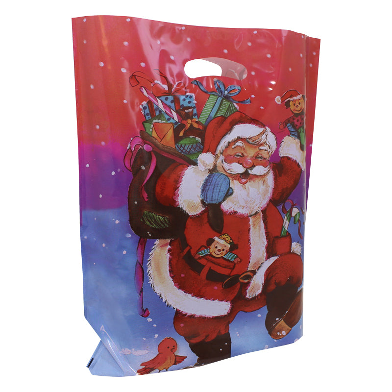 Plastic kersttassen "Father Christmas"