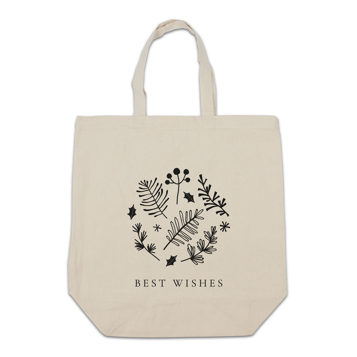 Kerst tote bags canvas "Best Wishes"