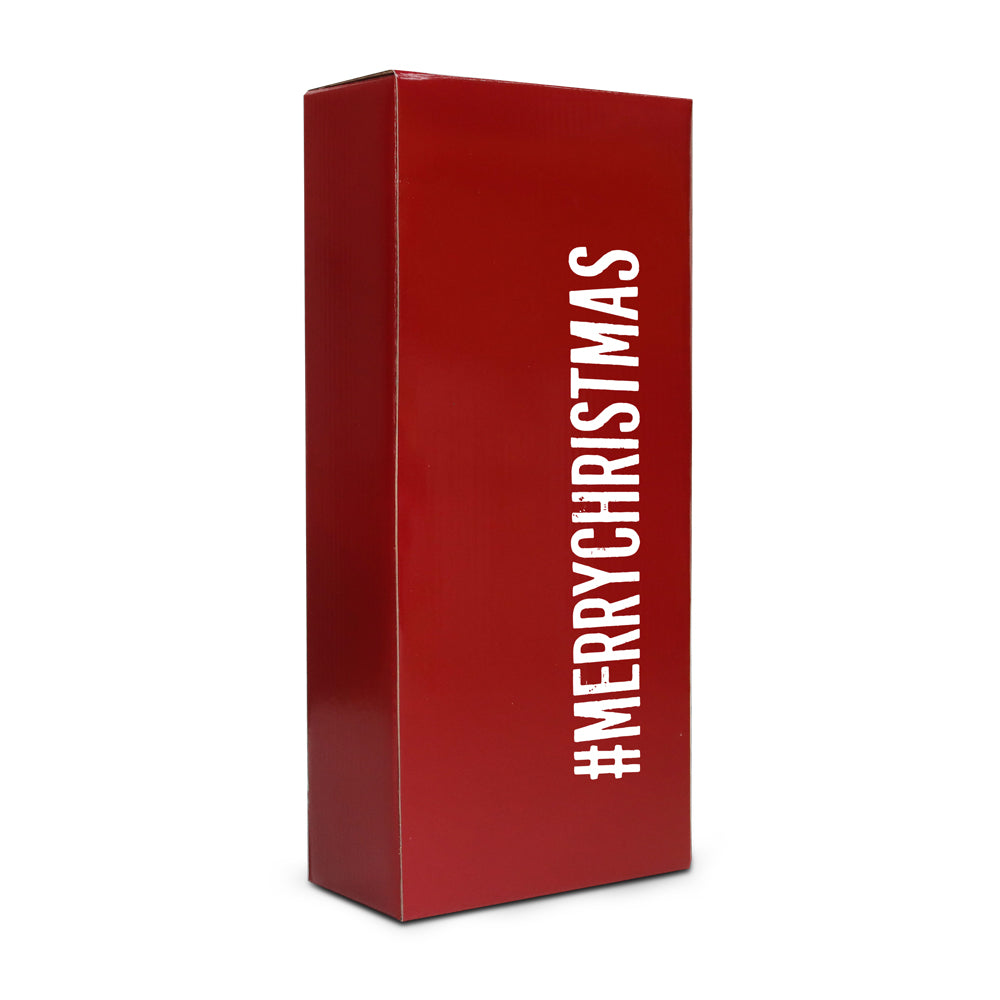 Kartonnen Kerst wijnflesdoos - #MERRYCHRISTMAS