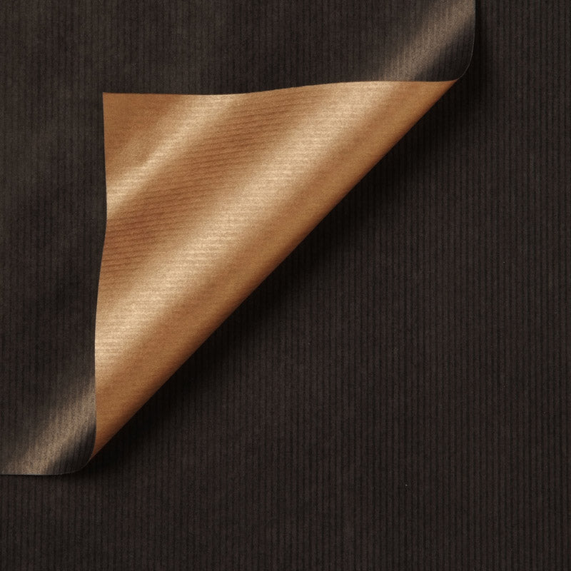 Gestreept inpakpapier Zwart/goud