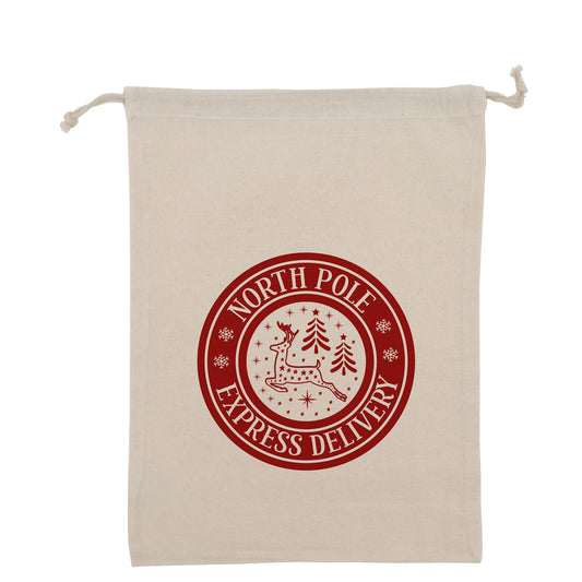 Kerst katoenen geschenkzakjes "Express Delivery"