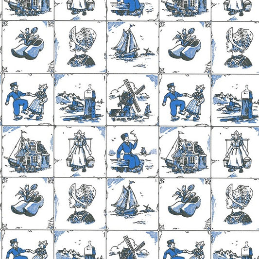 Wit kraft inpakpapier Oud Hollands dessin
