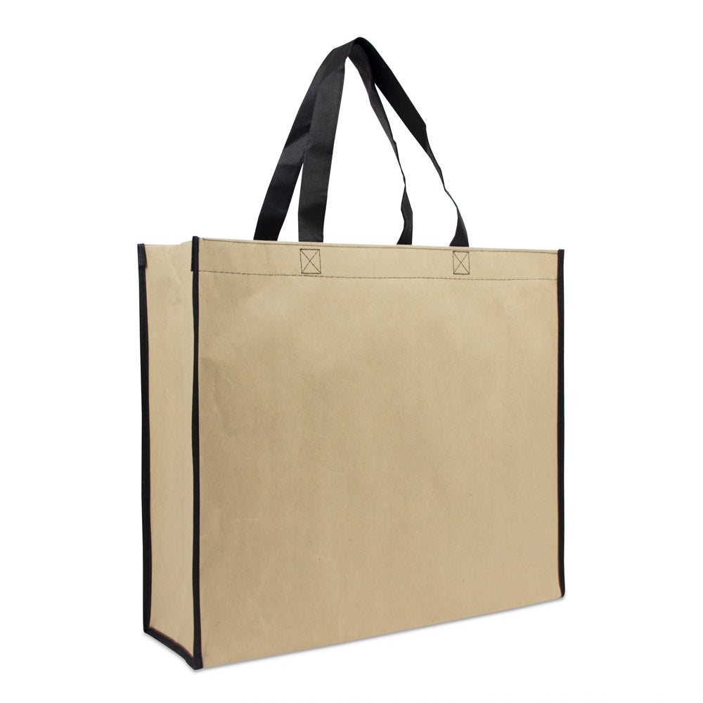 Luxe papieren tassen met non-woven binnenvoering ecologisch