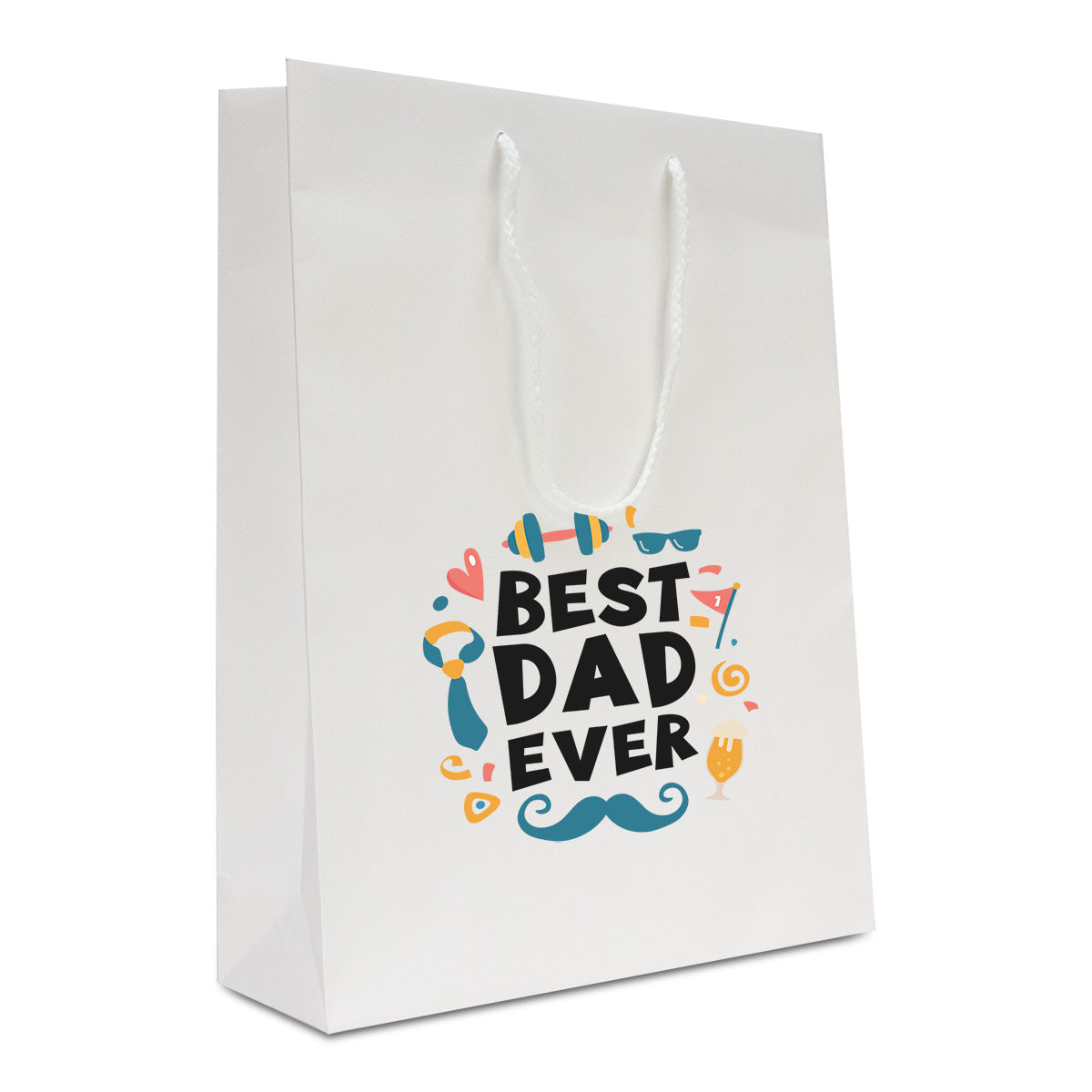 Luxe papieren Vaderdag tassen "Best Dad Ever"
