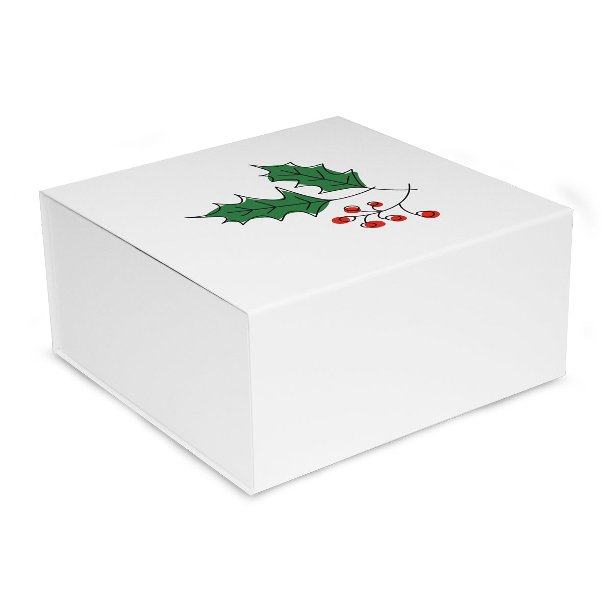 Luxe kerstmagneetdozen "Holly Berry"