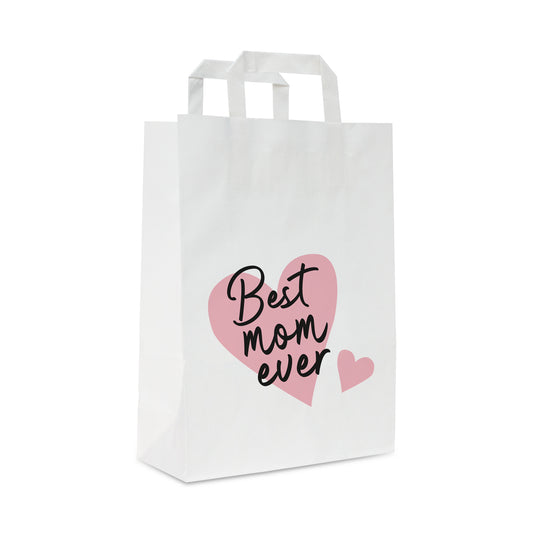 Papieren Moederdag tassen "Best Mom Ever"