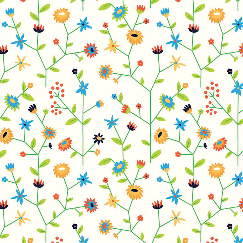 Gras inpakpapier Bloemen dessin
