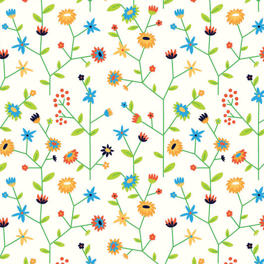Gras inpakpapier Bloemen dessin
