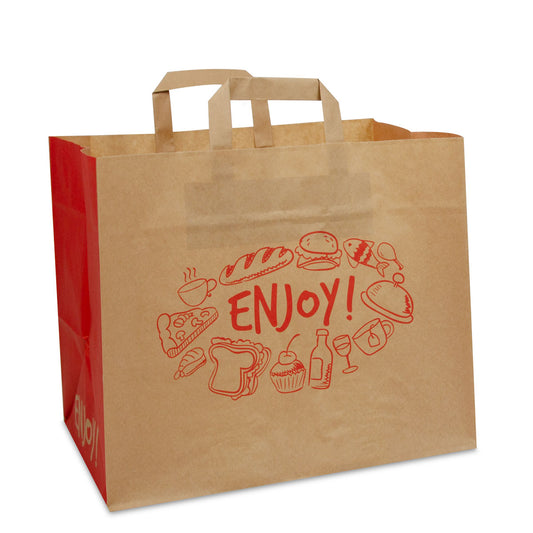 Papieren take away tassen Enjoy bruin